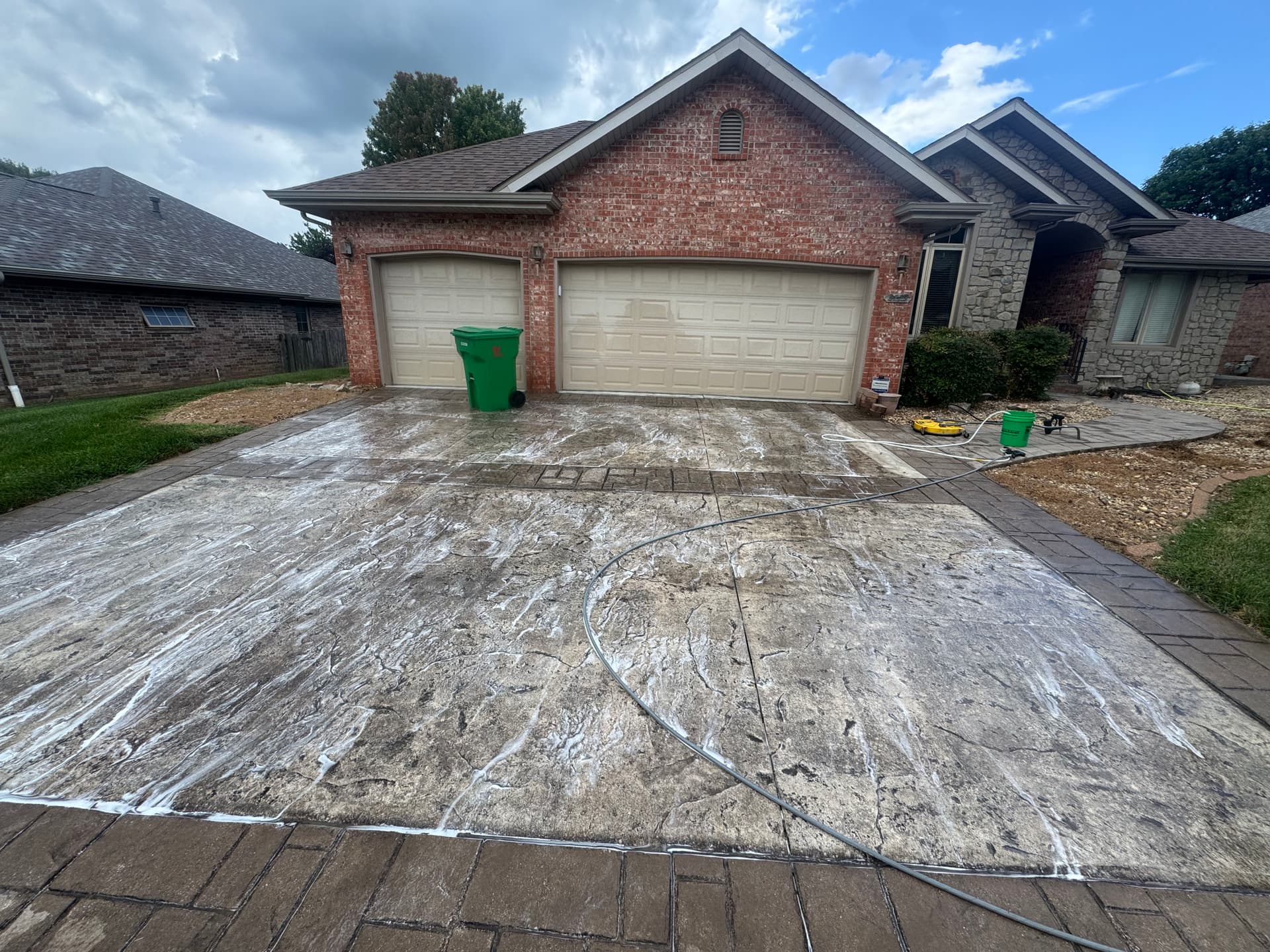 Gallery photos for Stamped Concrete Driveway Cleaning That Actually Brings the Color Back: Image #1